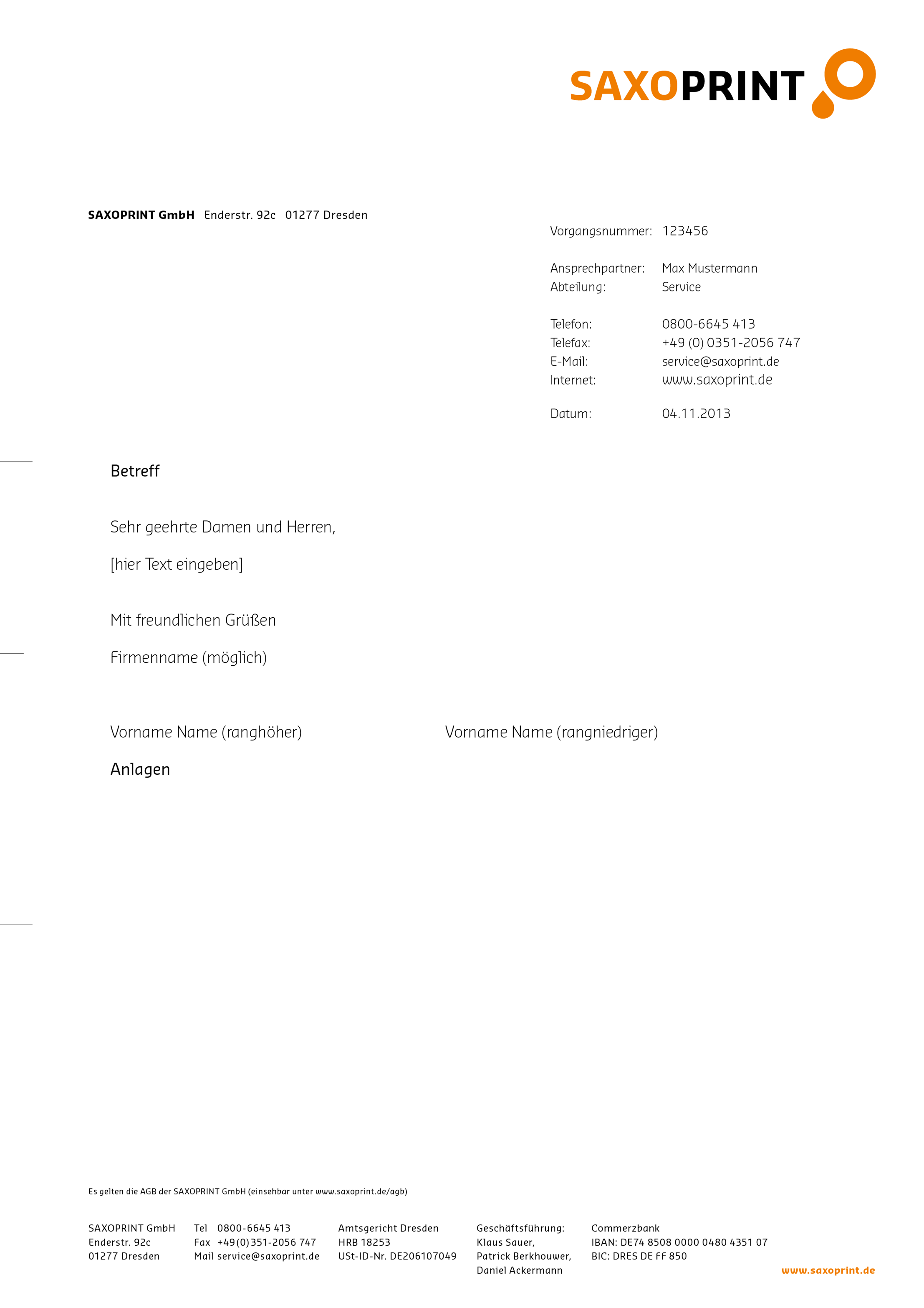 Briefpapier Design am Beispiel SAXOPRINT