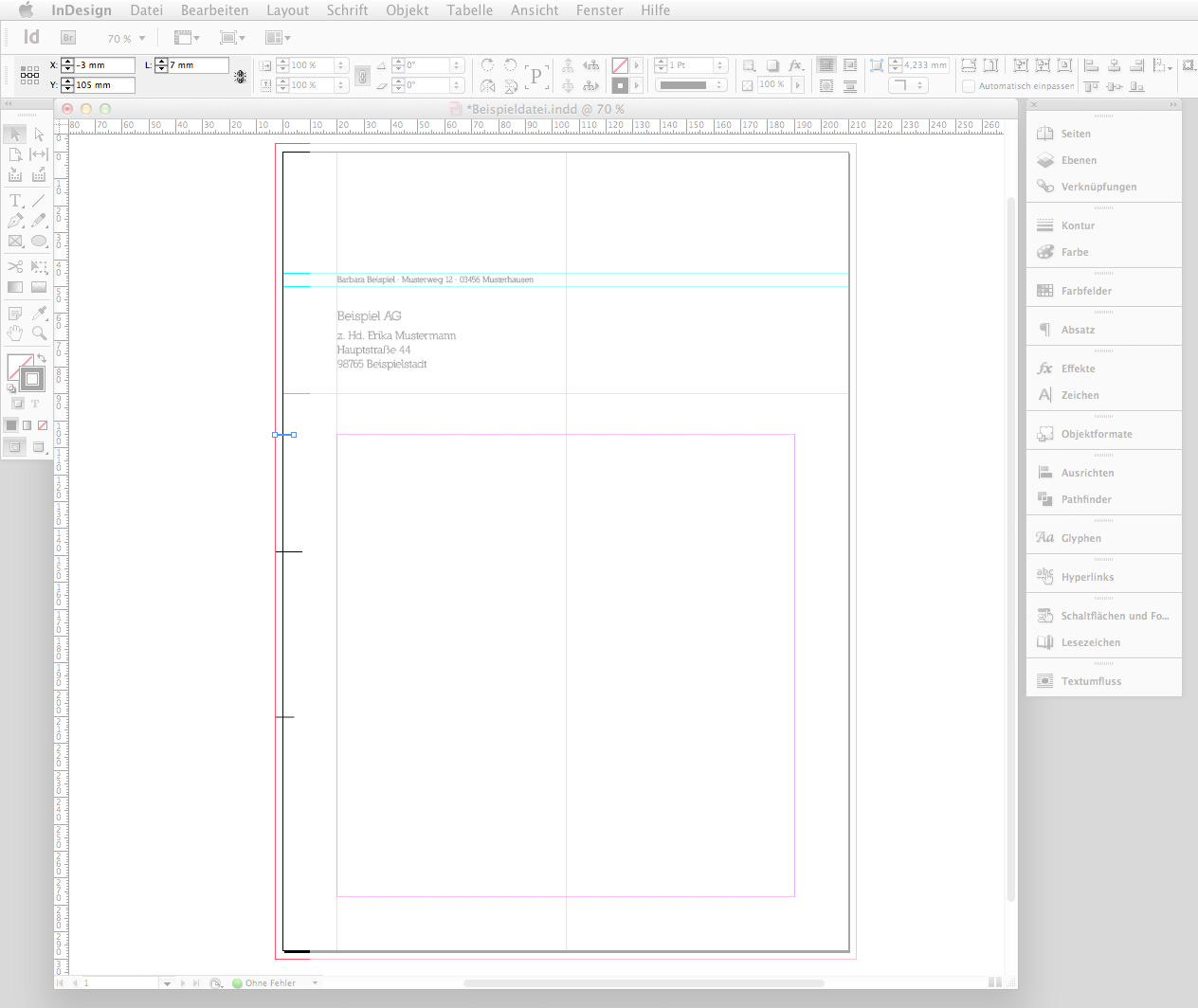 Briefbogen im Indesign CS6 erstellen Step 4