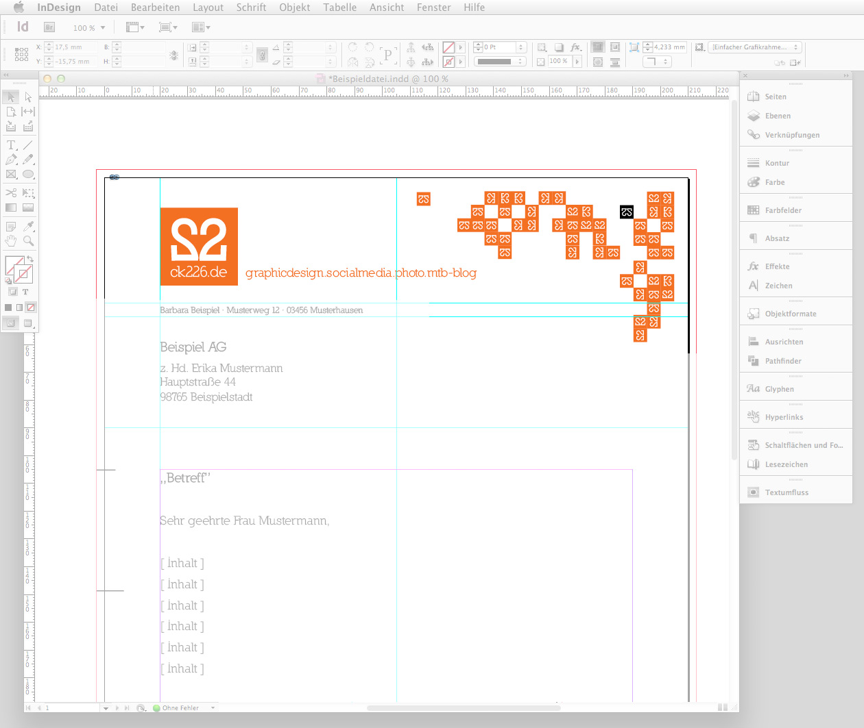 Briefbogen im Indesign CS6 erstellen Step 6a