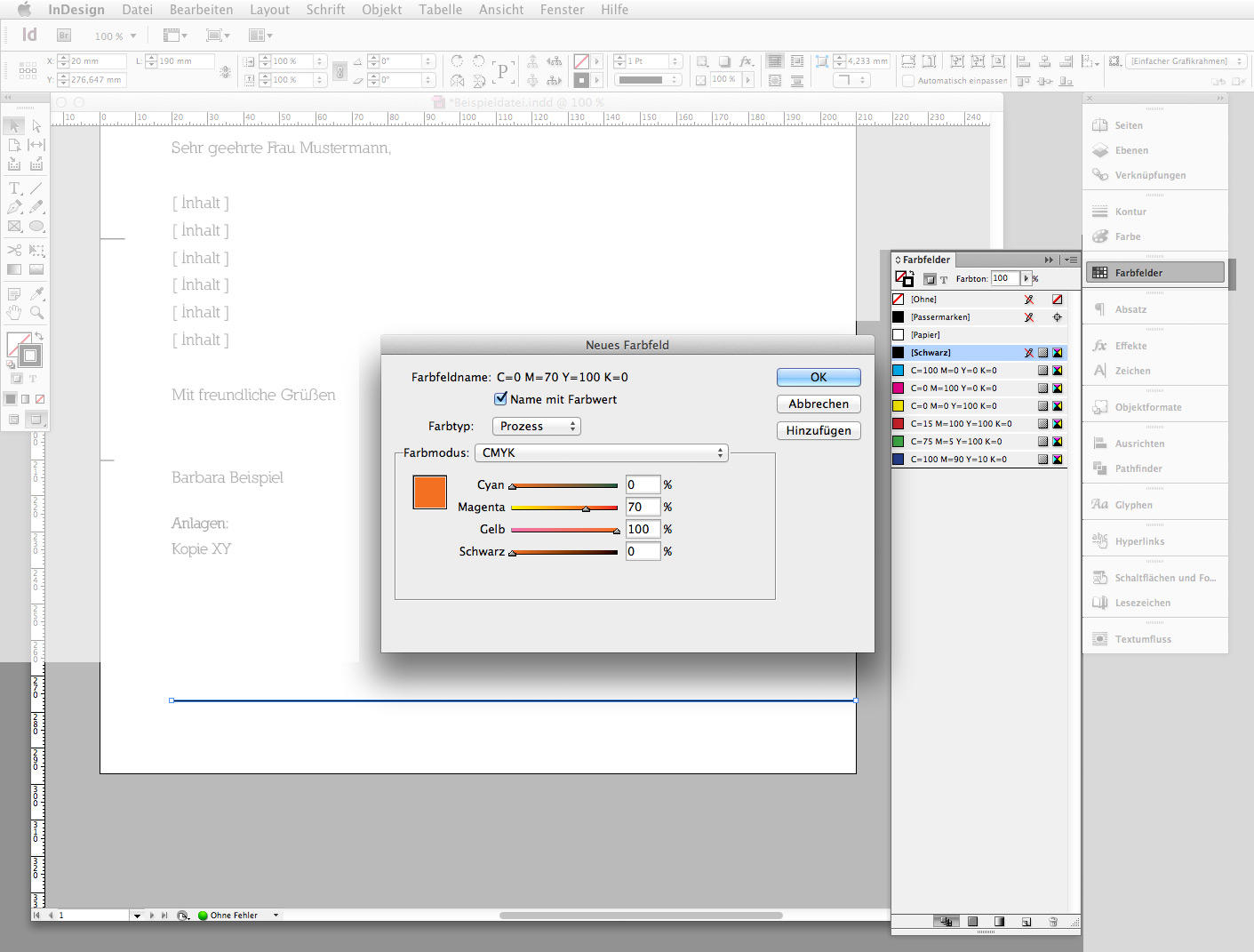 Briefbogen im Indesign CS6 erstellen Step 6c