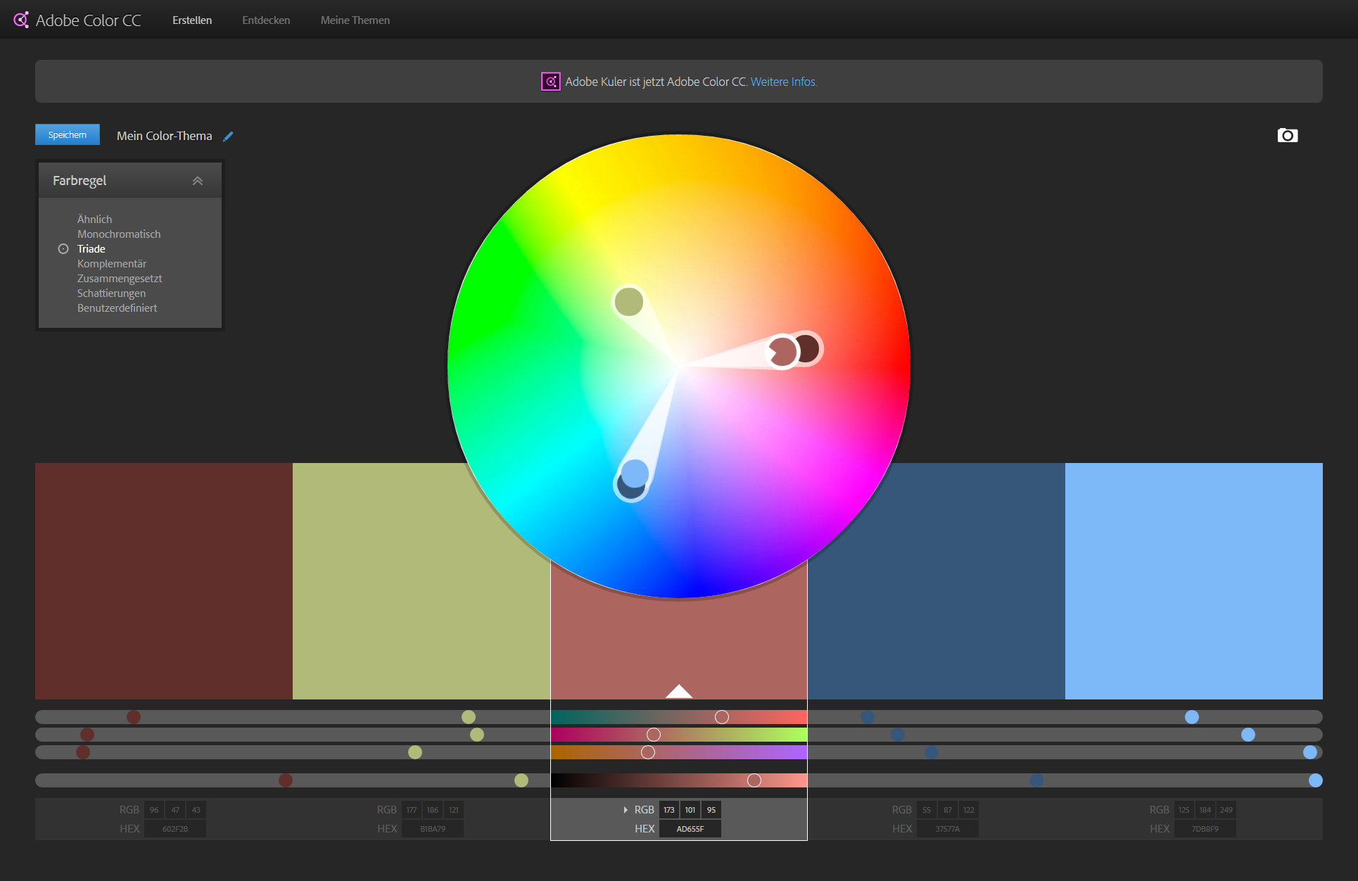 Marsala Pantone Adobe Color CC Triade