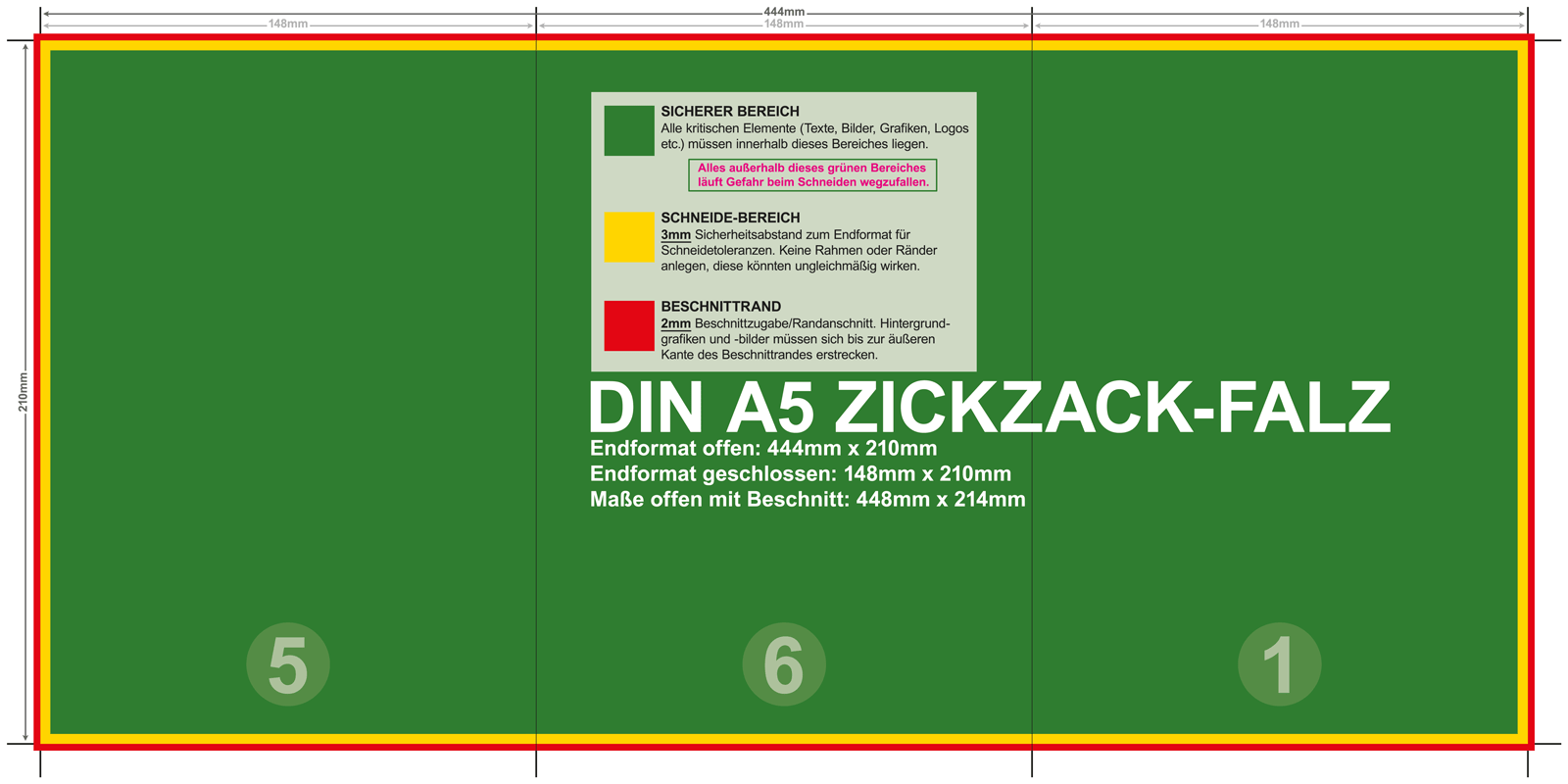 Randanschnitt A5 Folder ZickZackFalz