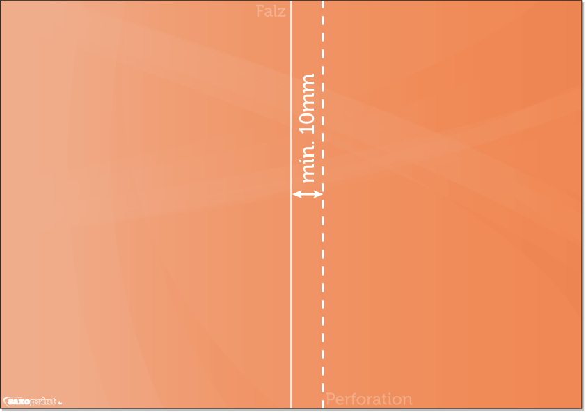 Broschuere Querformat Perforationslinien