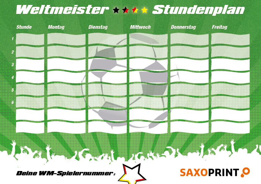 Stundenplan Vorlage Fußball