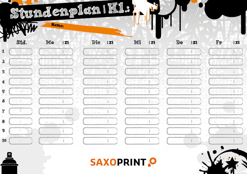 Stundenplan Vorlage Saxoprint