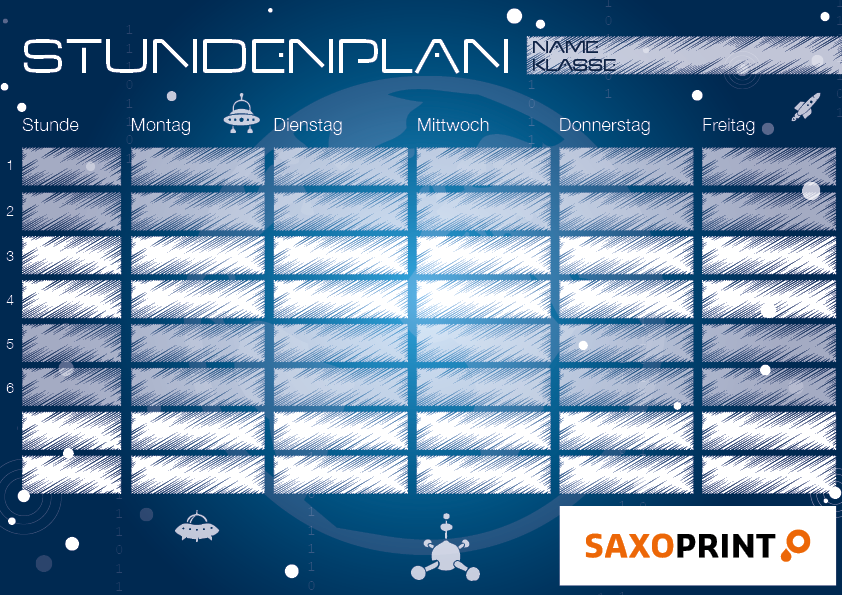 Stundenplan Saxoprint Weltraum