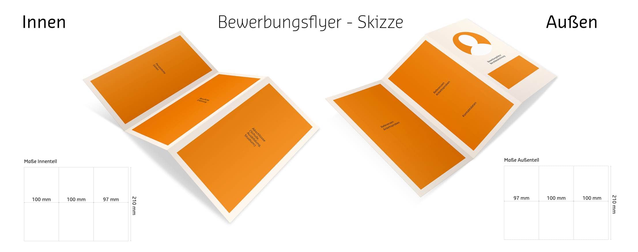 Flyer Bewerbung skizze