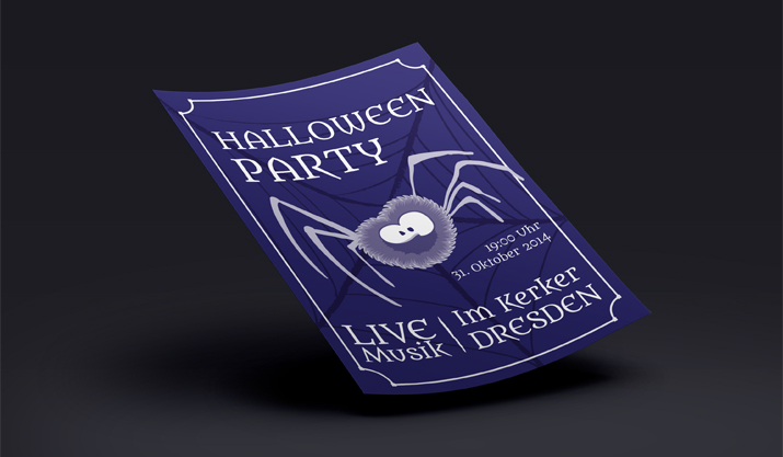 Gestalte den Halloween Flyer für eine schaurige schöne Party