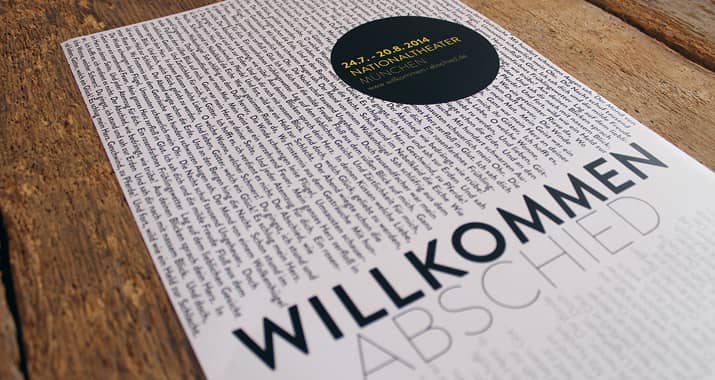 Aufkleber design Idee "Wilkommen Abschied"