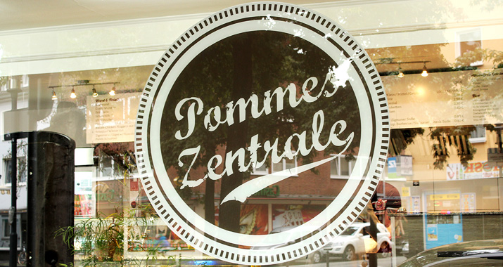 Aufkleber design Idee "Pommes Zentrale"