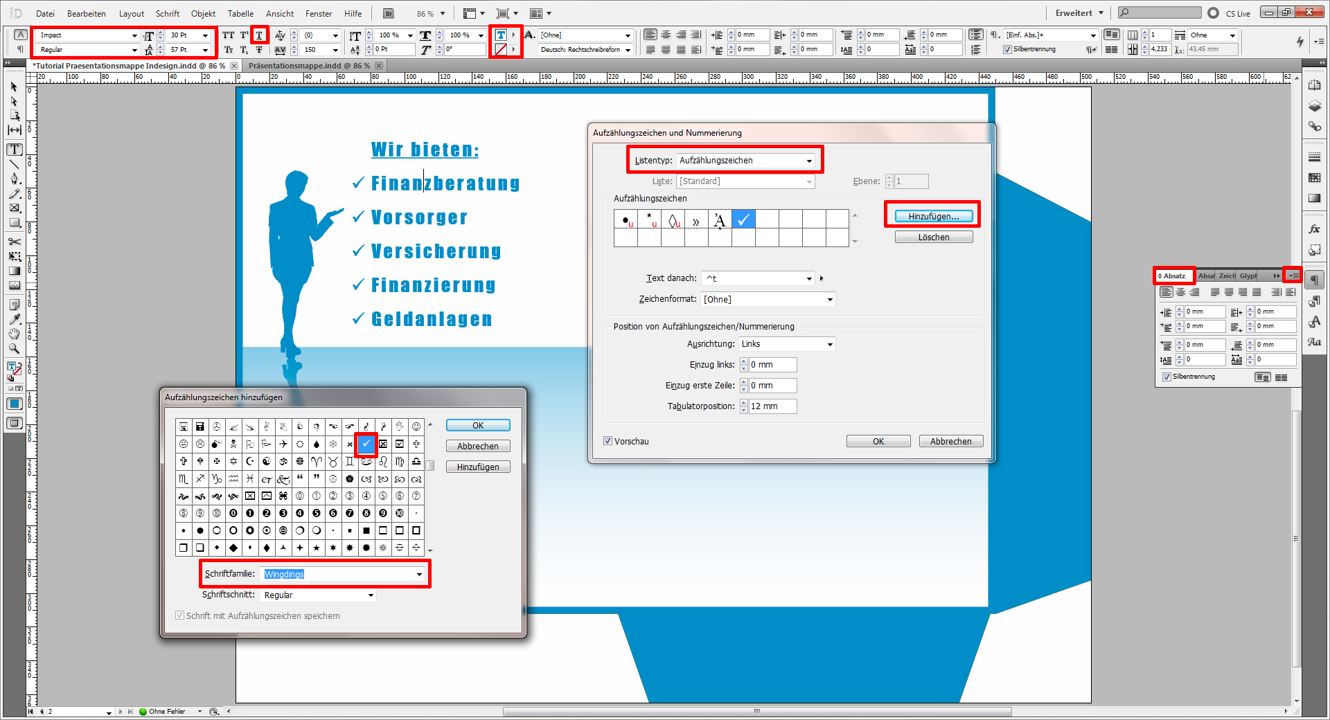 Tutorial Präsentationsmappe InDesign 14