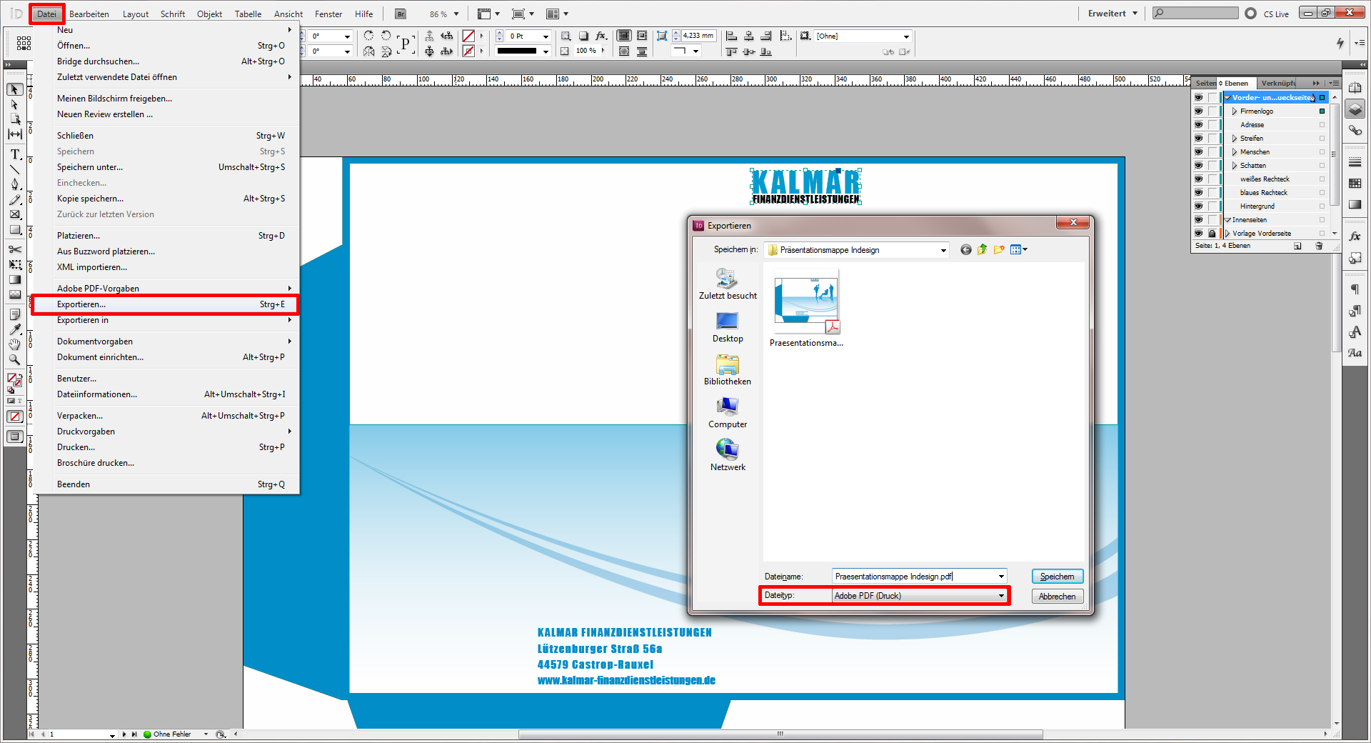 Tutorial Präsentationsmappe InDesign 18