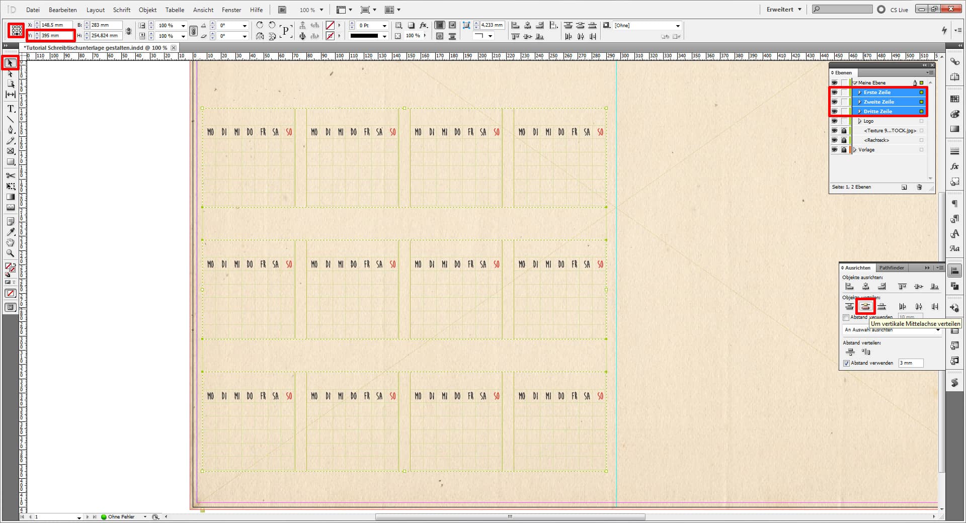 Tutorial Schreibtischunterlage gestalten