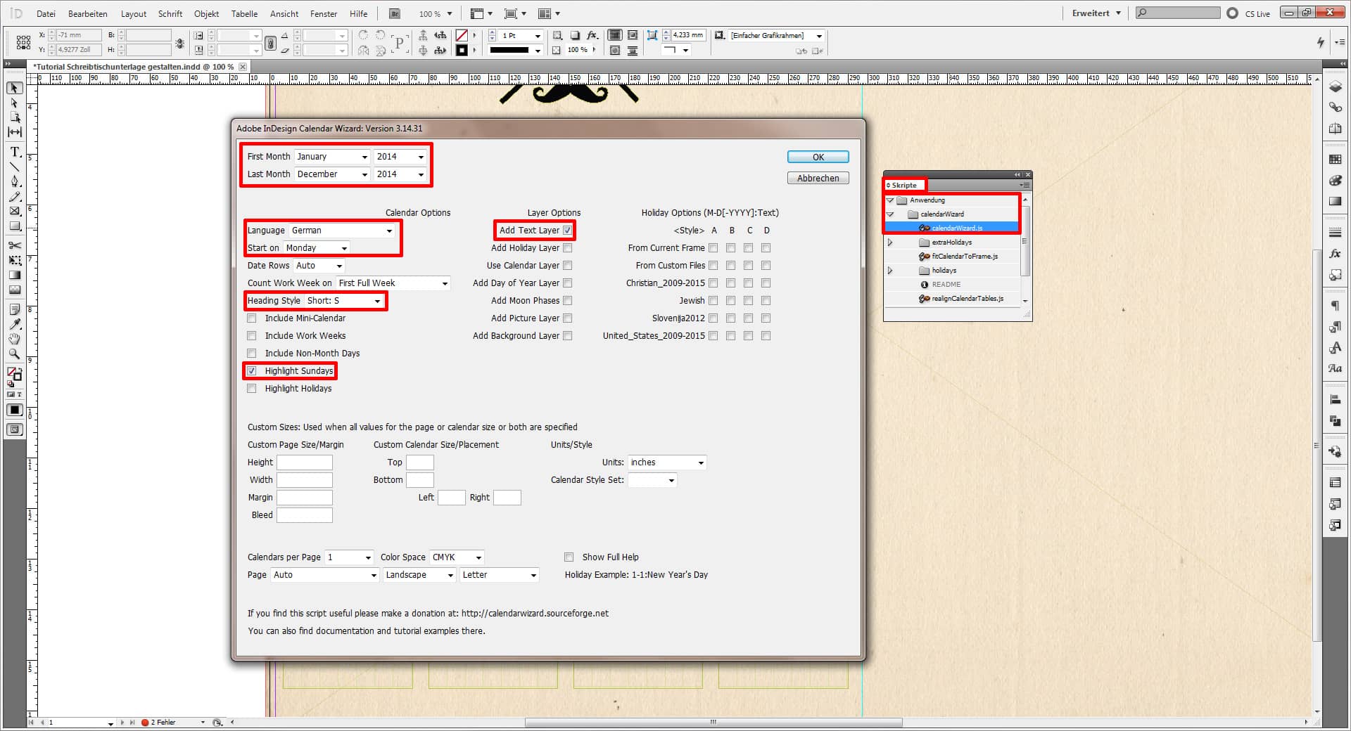 Tutorial Schreibtischunterlage gestalten