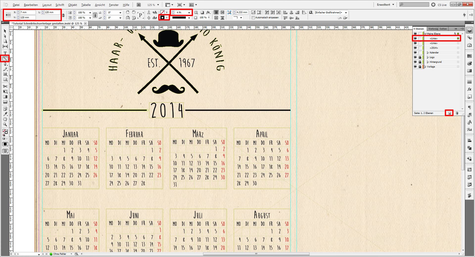 Tutorial Schreibtischunterlage gestalten