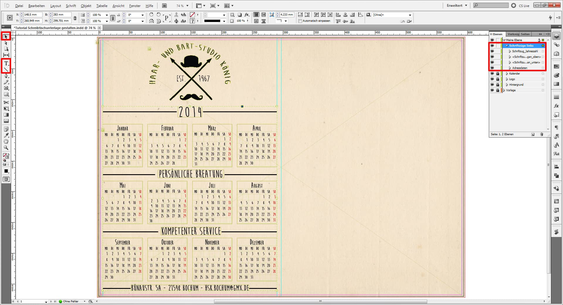 Tutorial Schreibtischunterlage gestalten