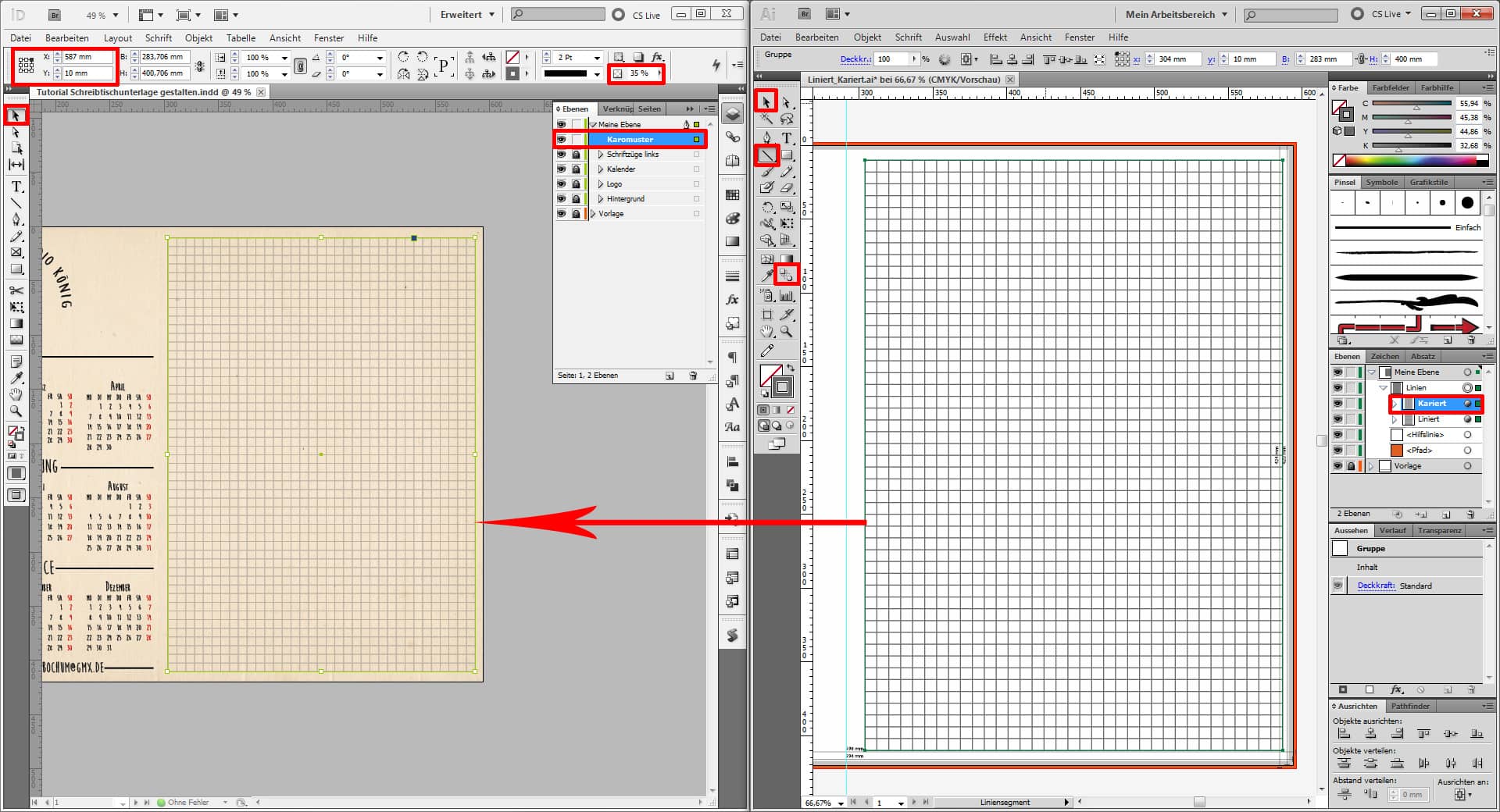 Tutorial Schreibtischunterlage gestalten
