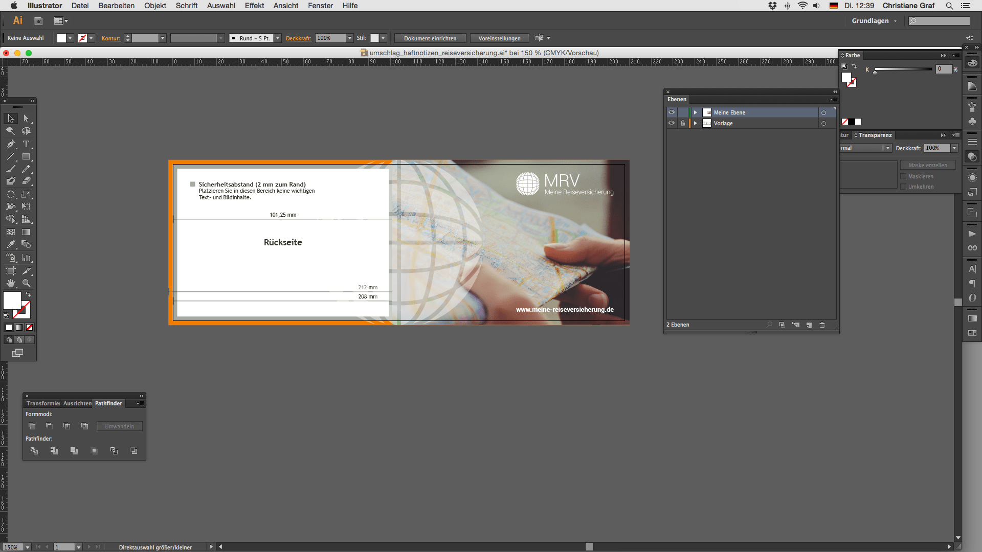 Haftnotizen Umschlag Vorderseite gestalten