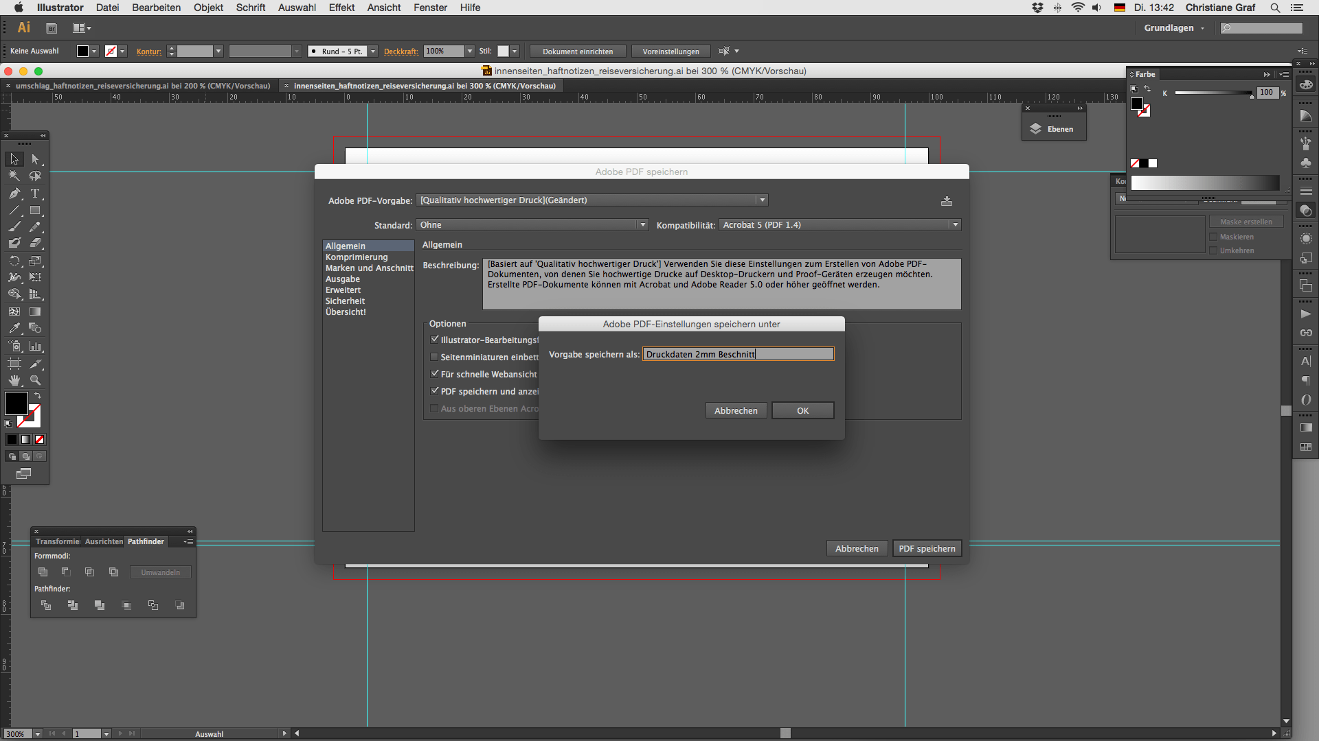 PDF Profil speichern