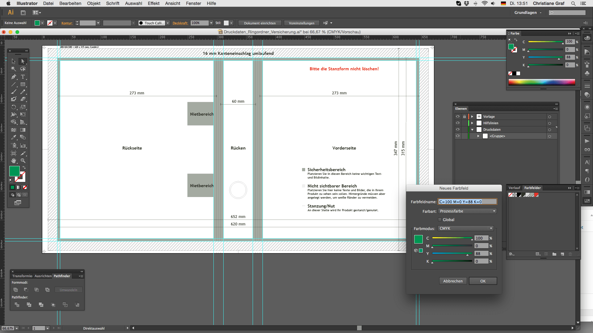 Farbfeld für den Rindordner anlegen