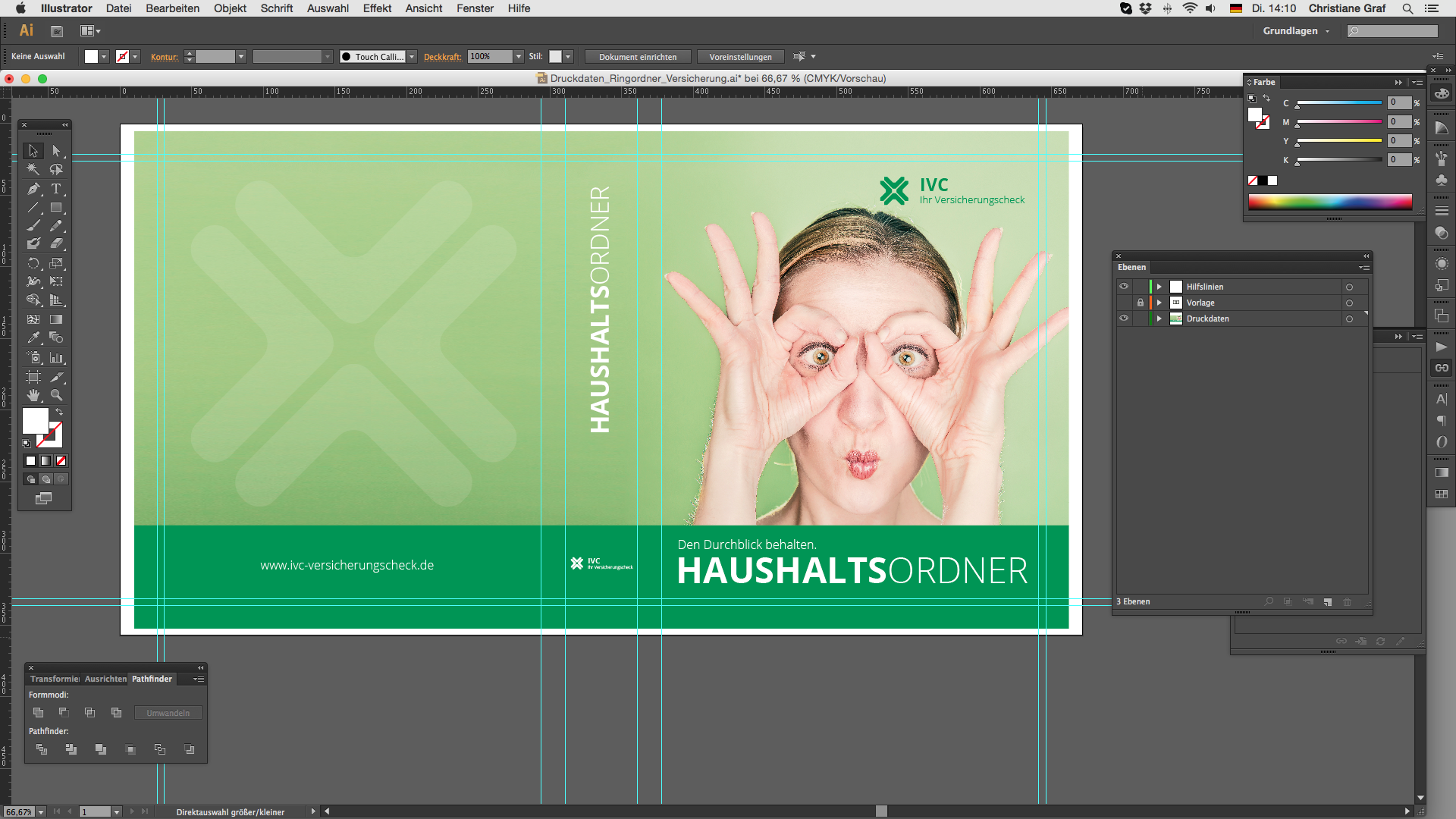 fertige Druckdatei des individuellen Rindordners
