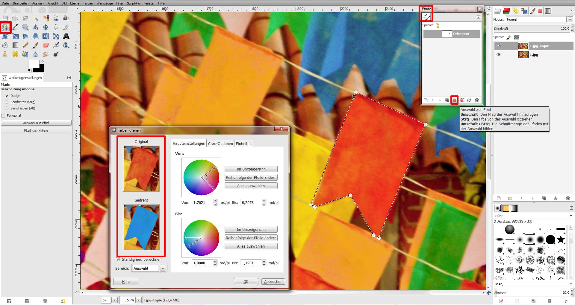 Tutorial Farbe ändern GIMP (8)