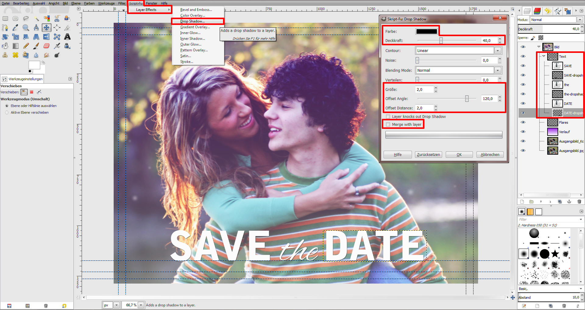 GIMP Einladung Tutorial Step 8
