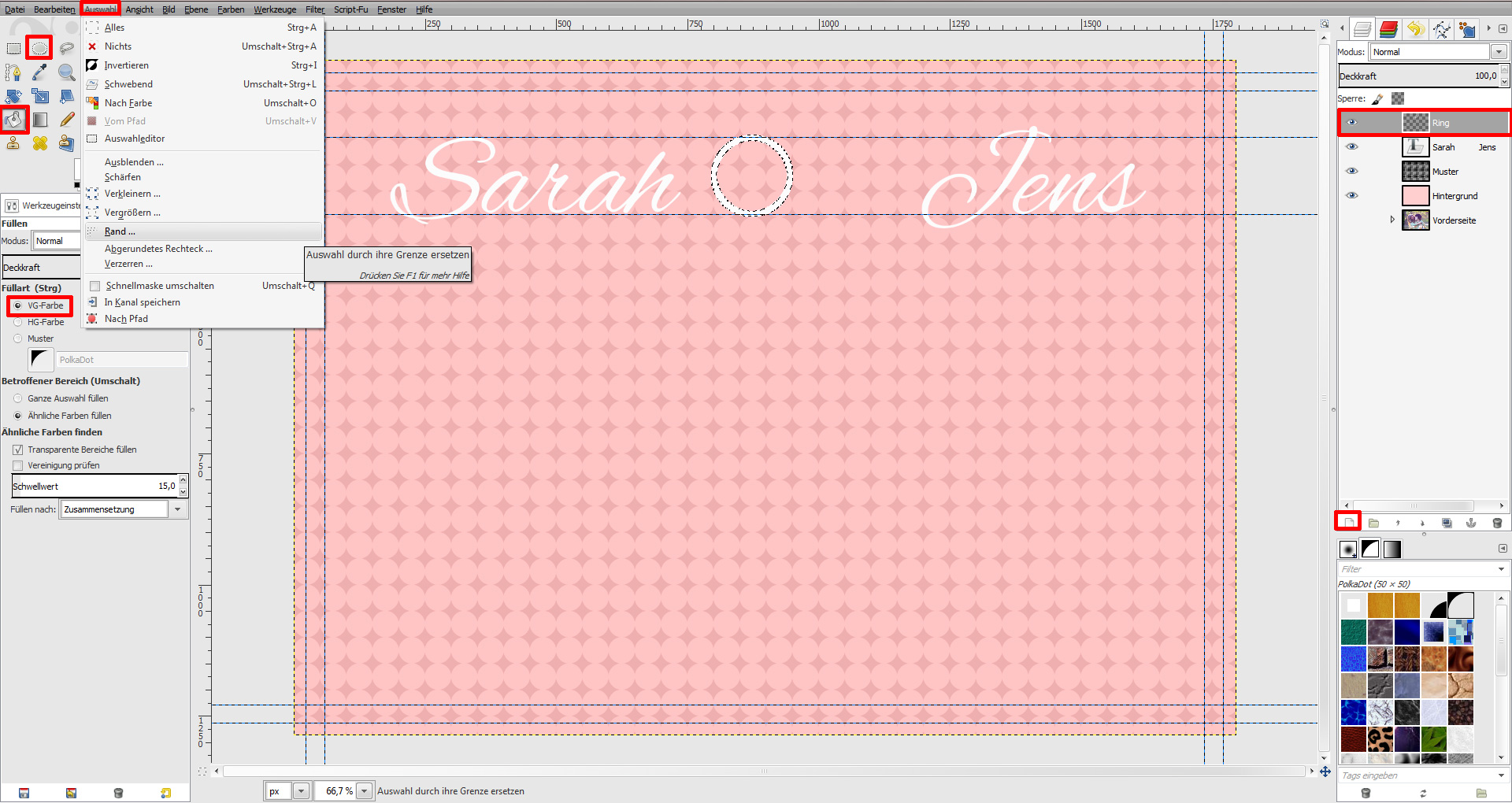 GIMP Einladung Tutorial Step 12