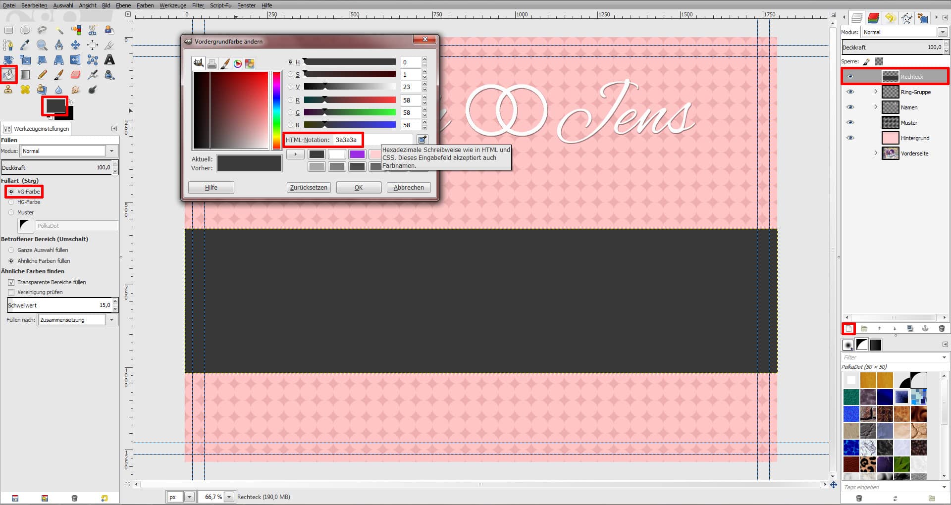 GIMP Einladung Tutorial Step 15