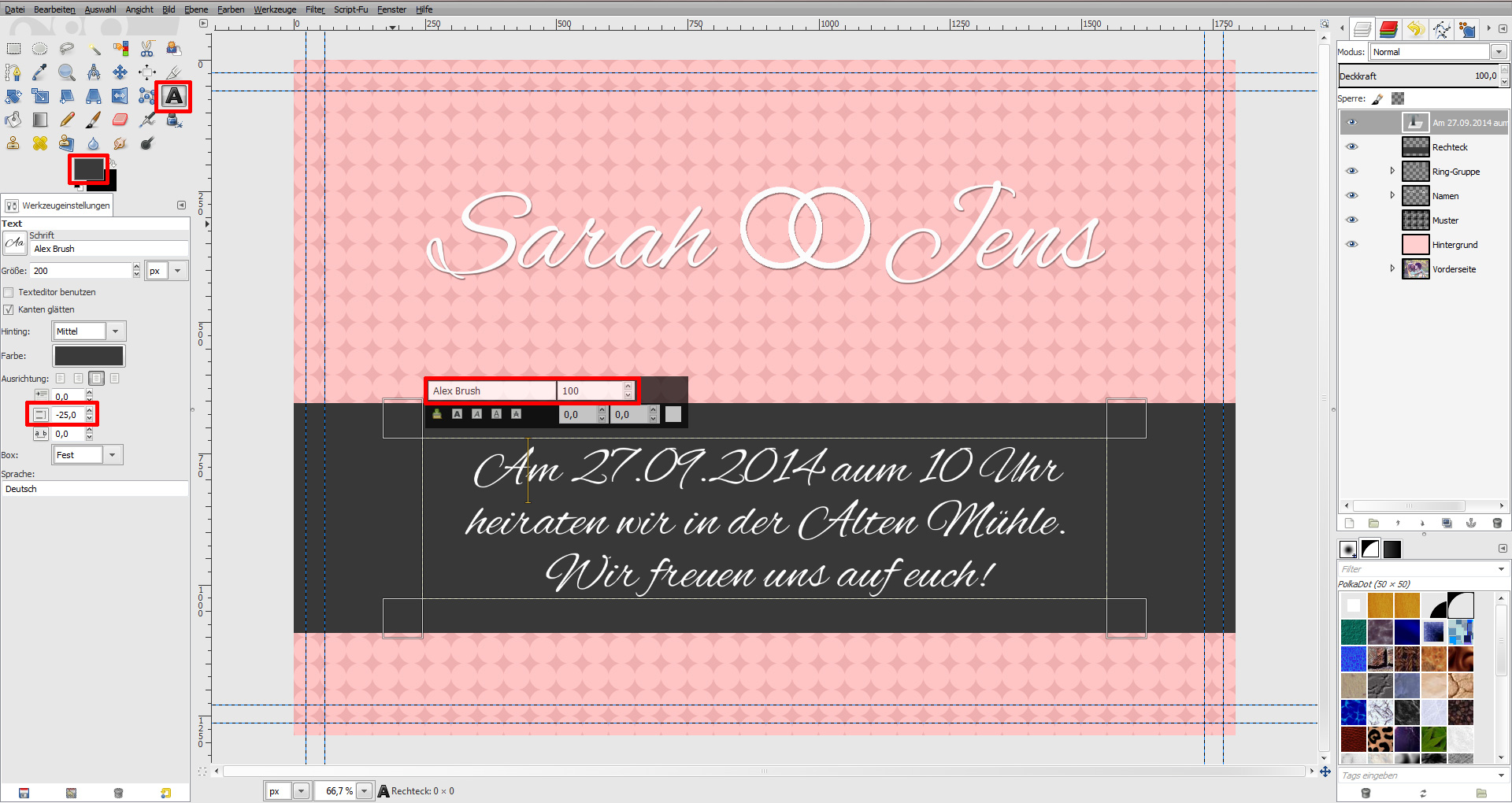 GIMP Einladung Tutorial Step 16
