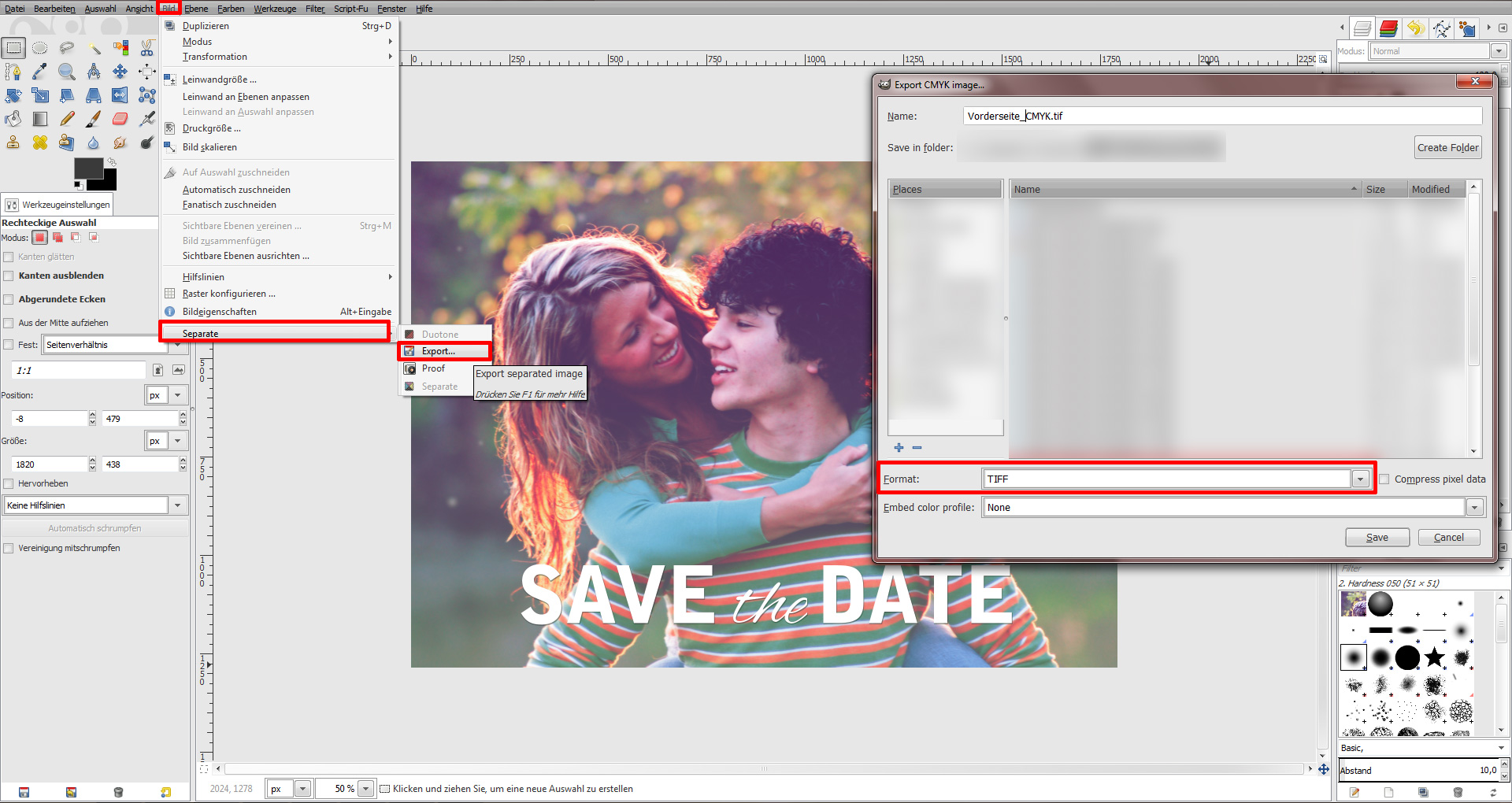 GIMP Einladung Tutorial Step 17