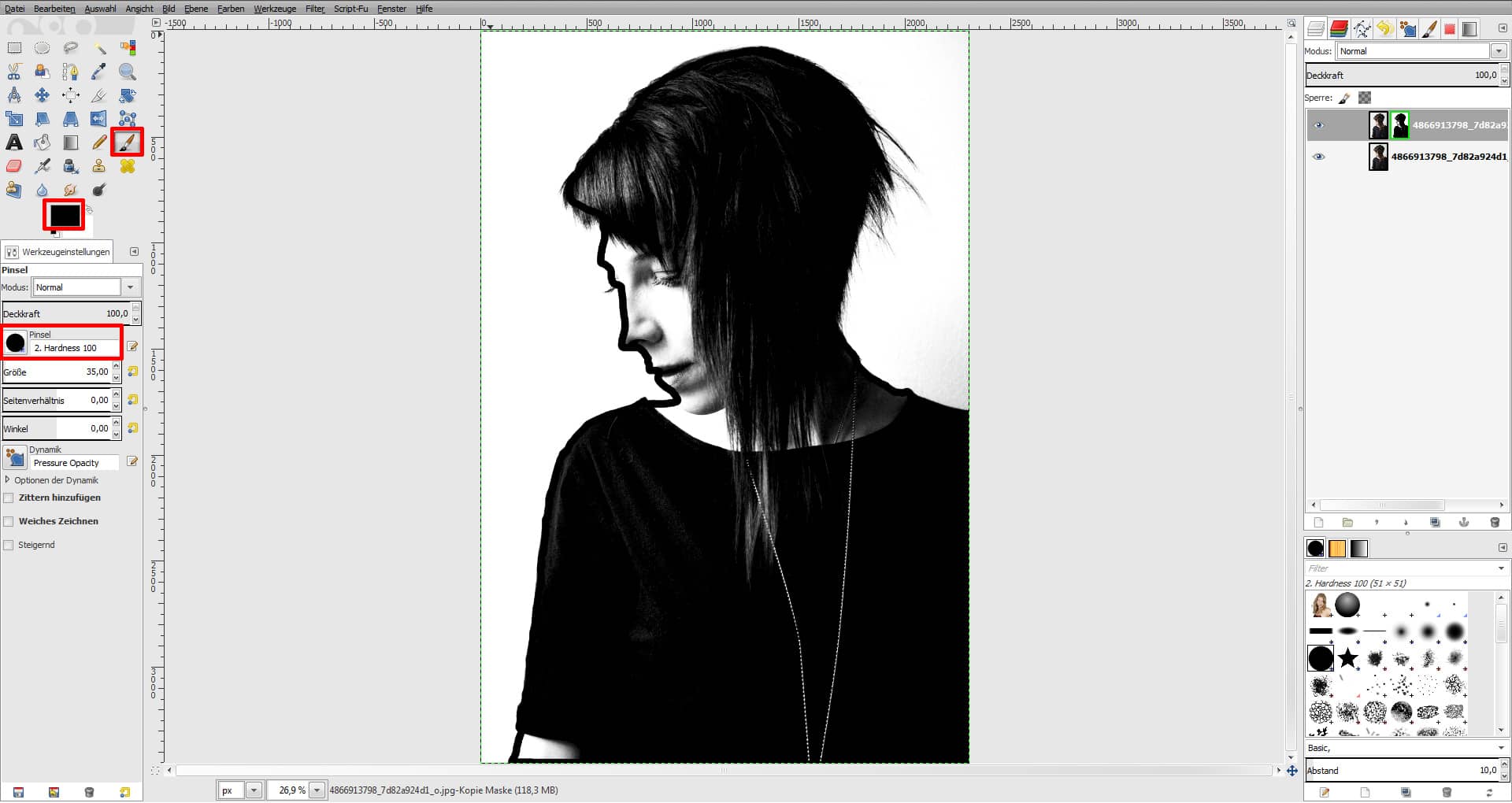 Tutorial Haare freistellen GIMP 03