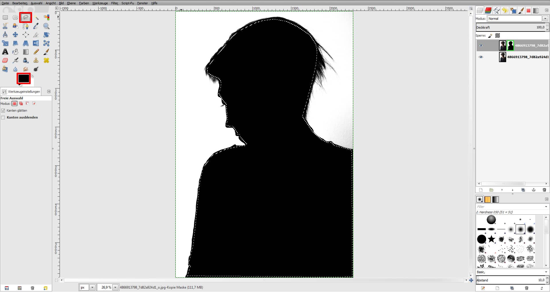 Tutorial Haare freistellen GIMP 04