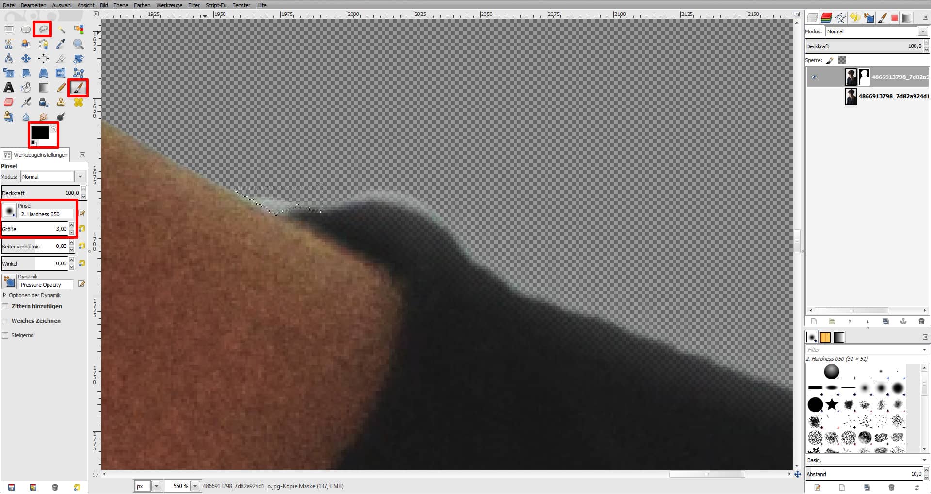 Tutorial Haare freistellen GIMP 08