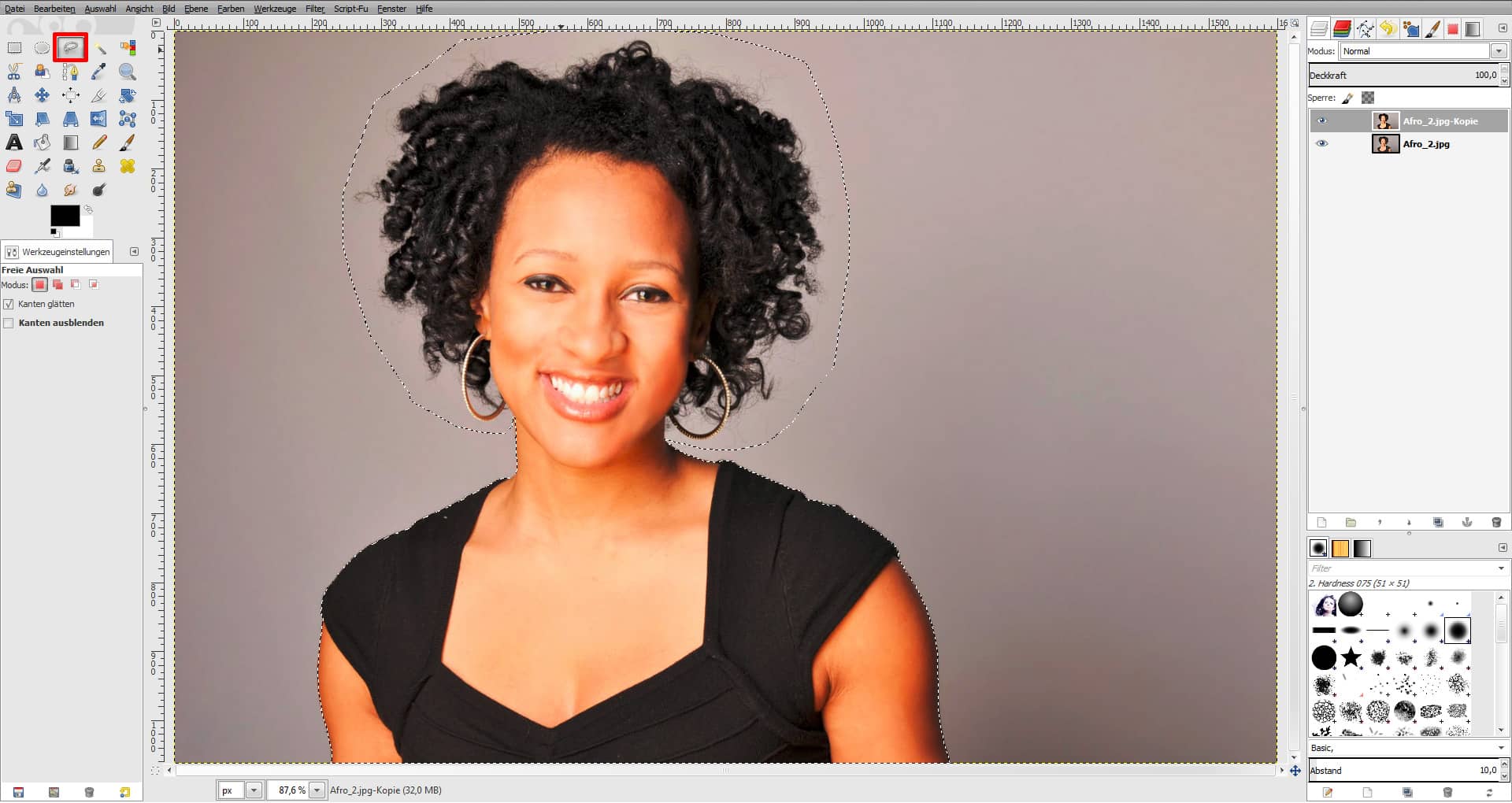 Tutorial Haare freistellen GIMP 11