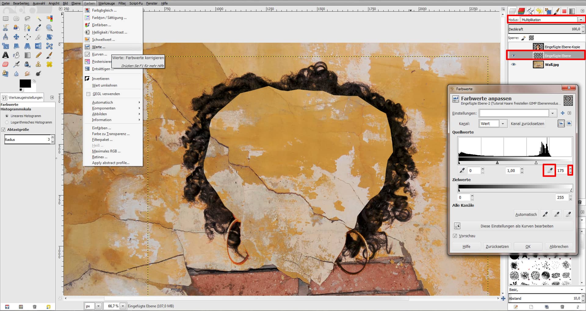 Tutorial Haare freistellen GIMP 14