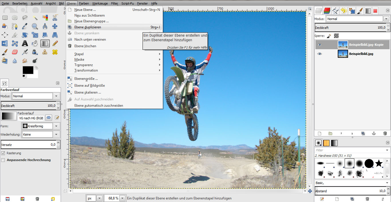 Tutorial Vintage Effekt GIMP 01