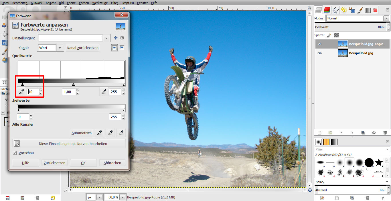 Tutorial Vintage Effekt GIMP 02