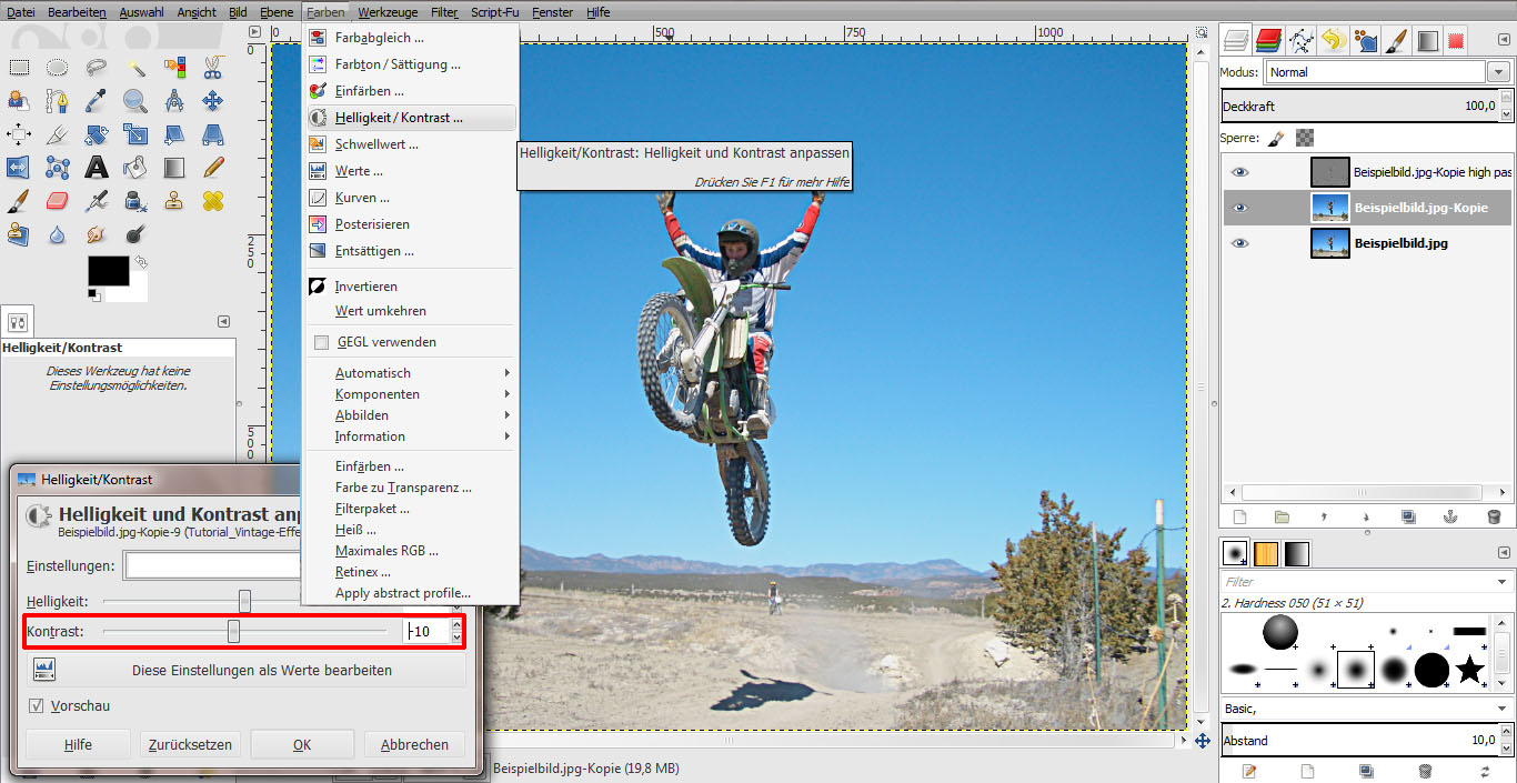 Tutorial Vintage Effekt GIMP 04