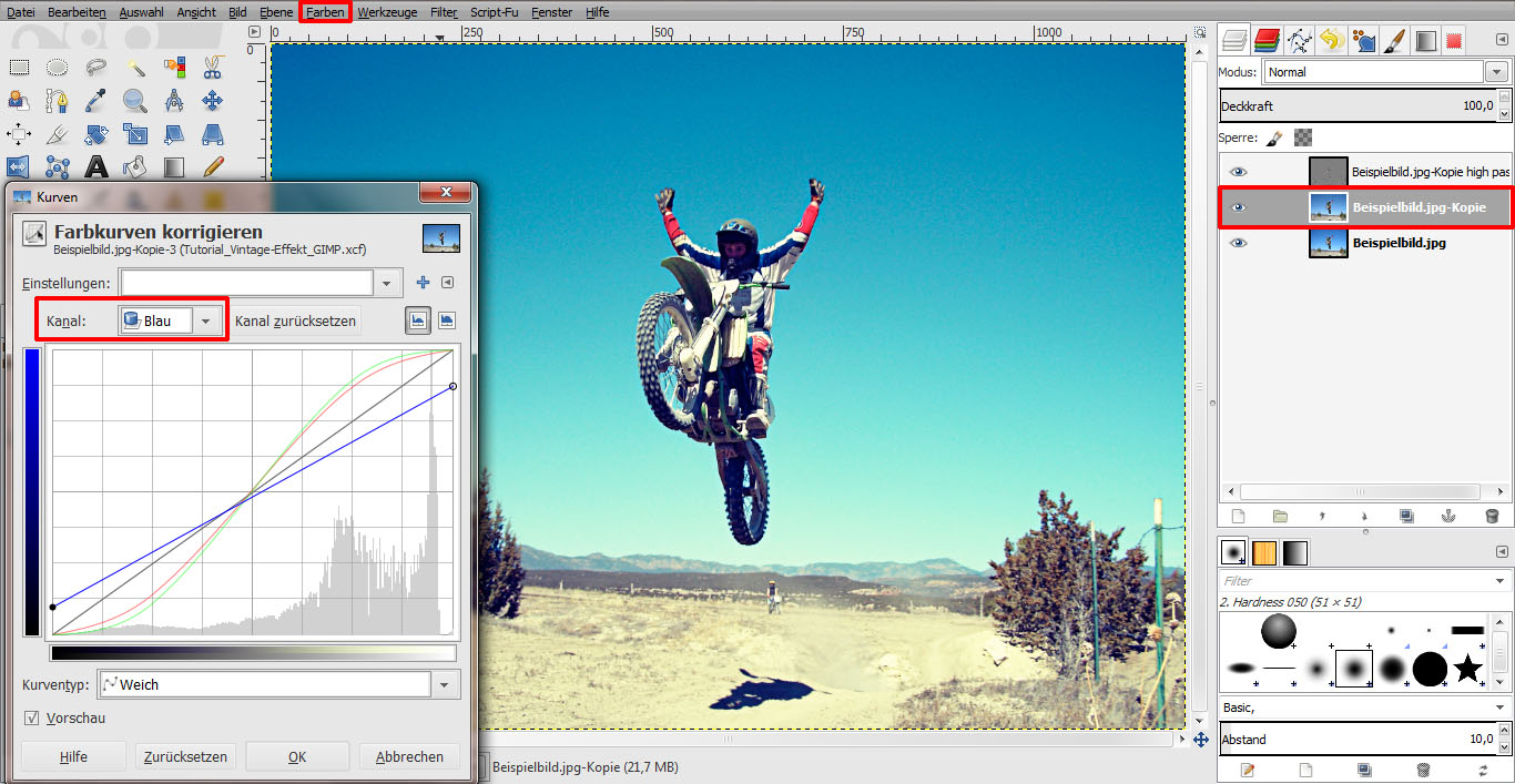 Tutorial Vintage Effekt GIMP 05