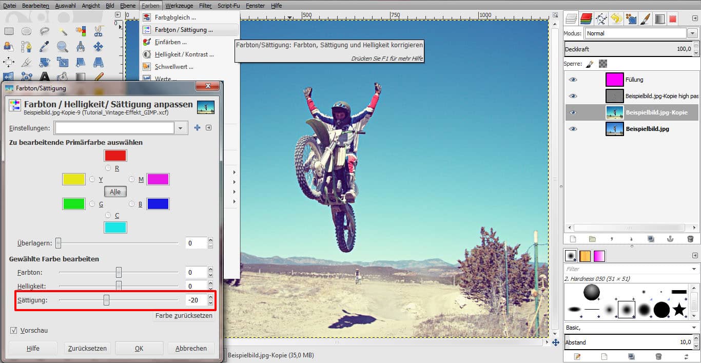 Tutorial Vintage Effekt GIMP 08