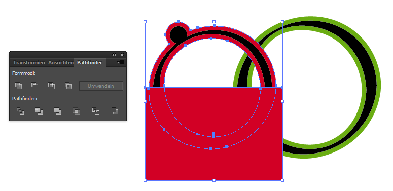 Rechteck wird über Kreis gezogen. 