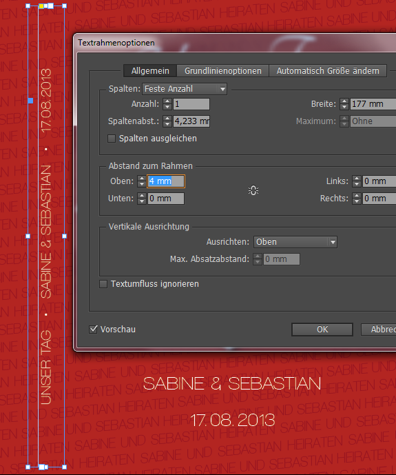 Rückenzeile von DVD Cover wird formatiert