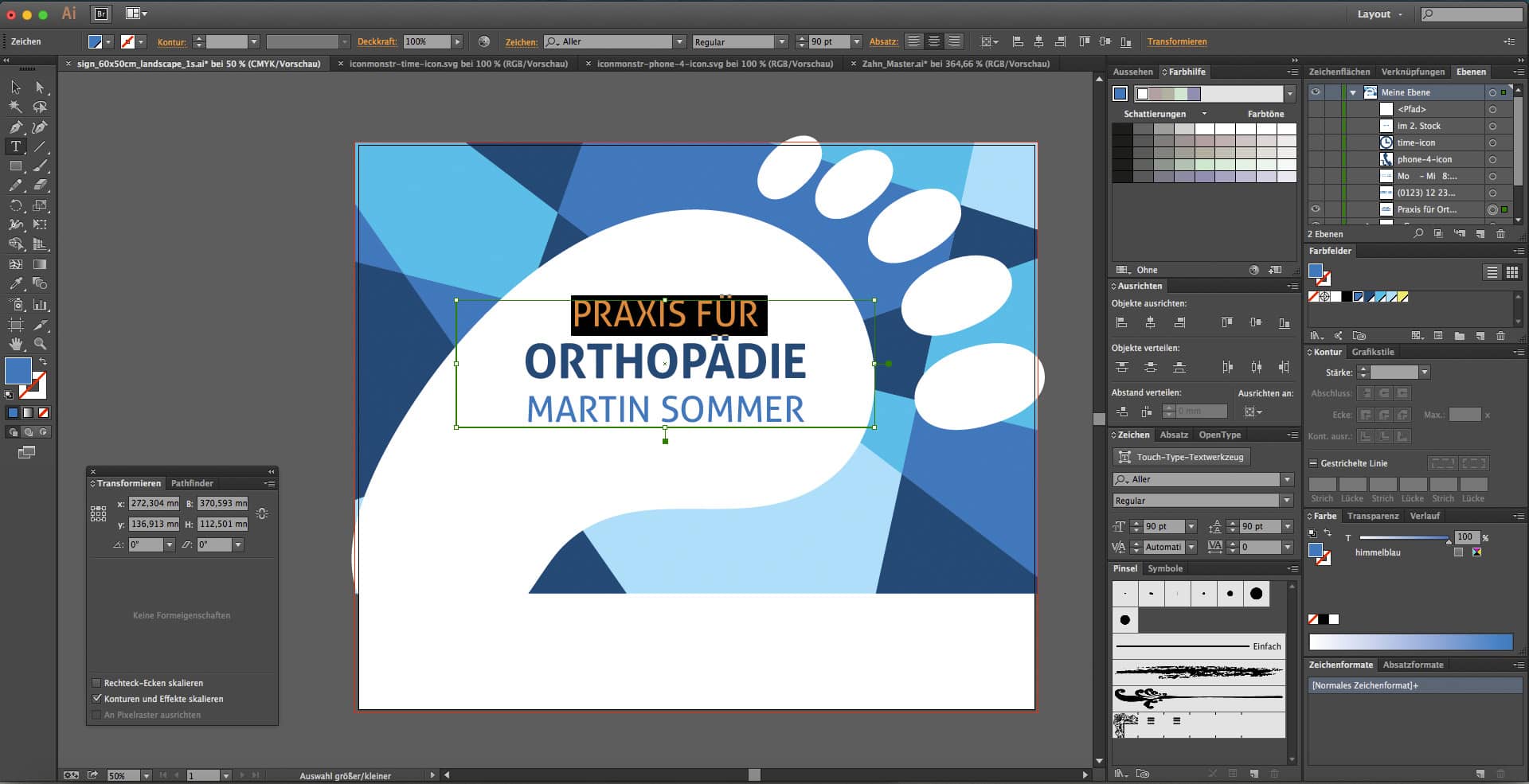 Acrylglasdruck am Beispiel eines Praxisschildes 12