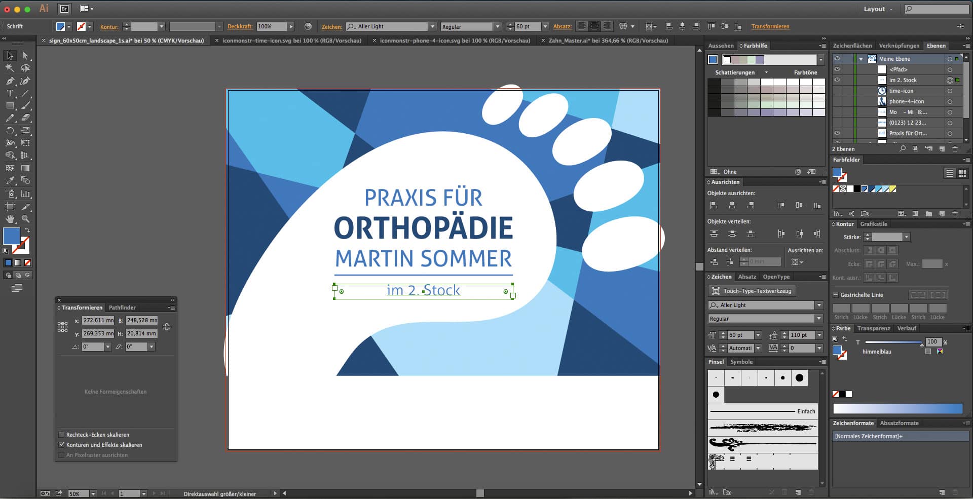 Acrylglasdruck am Beispiel eines Praxisschildes 13