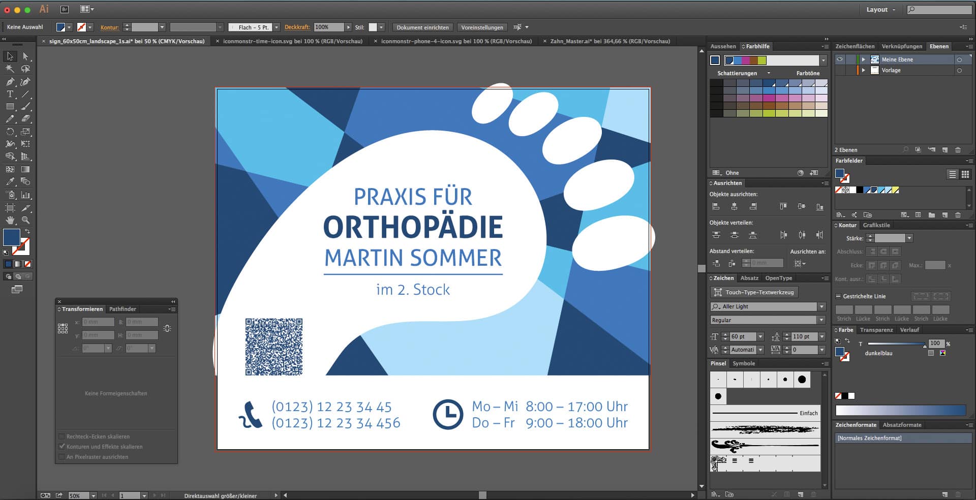 Acrylglasdruck am Beispiel eines Praxisschildes 18