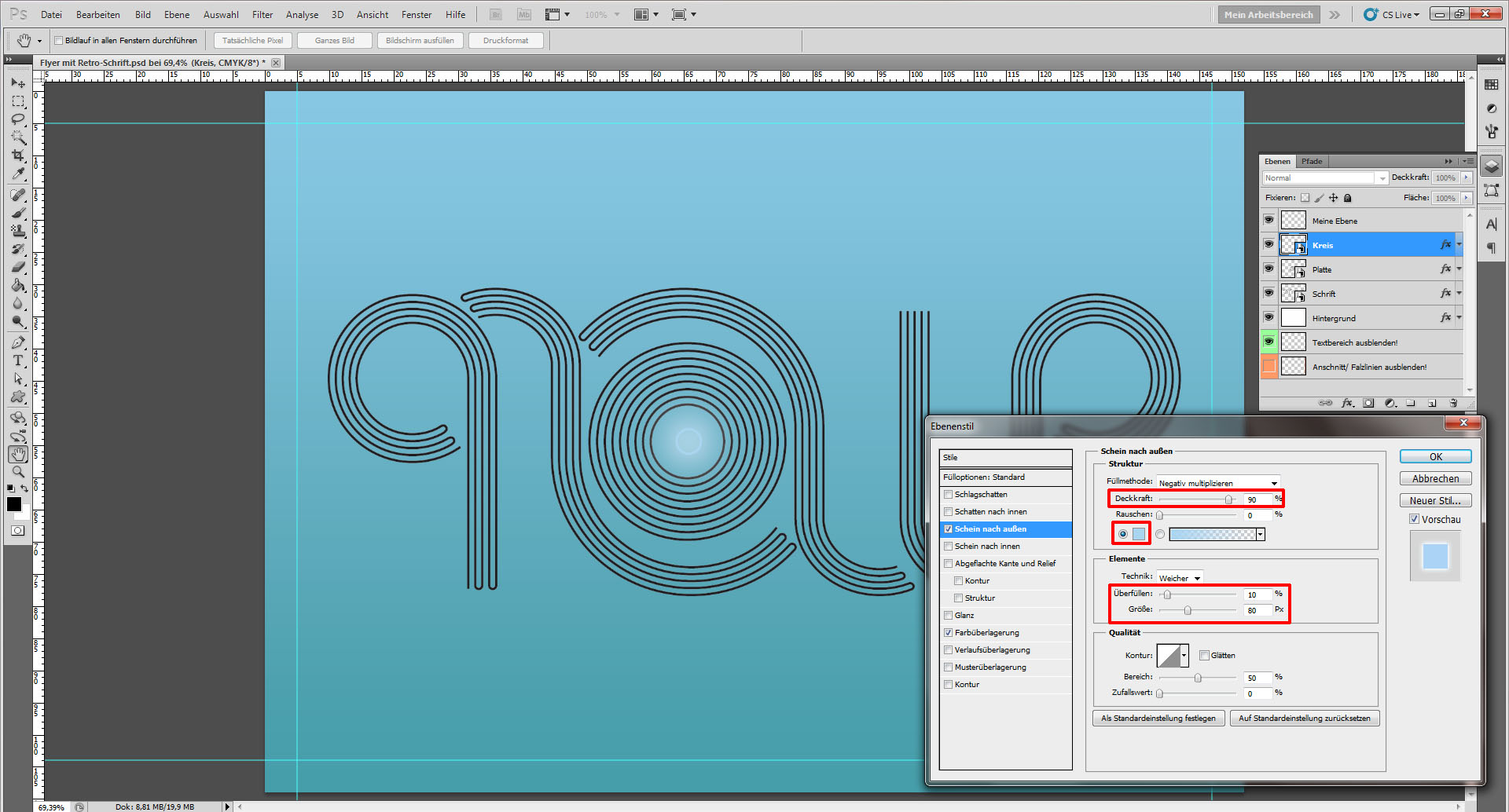 Freitagstutorial: Flyer mit individueller Retro Schrift (29)