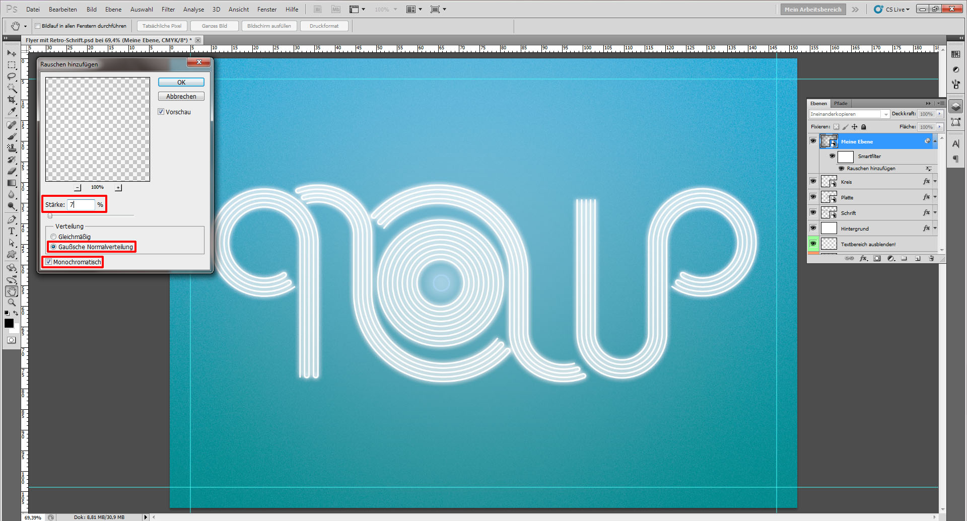 Freitagstutorial: Flyer mit individueller Retro Schrift (32)