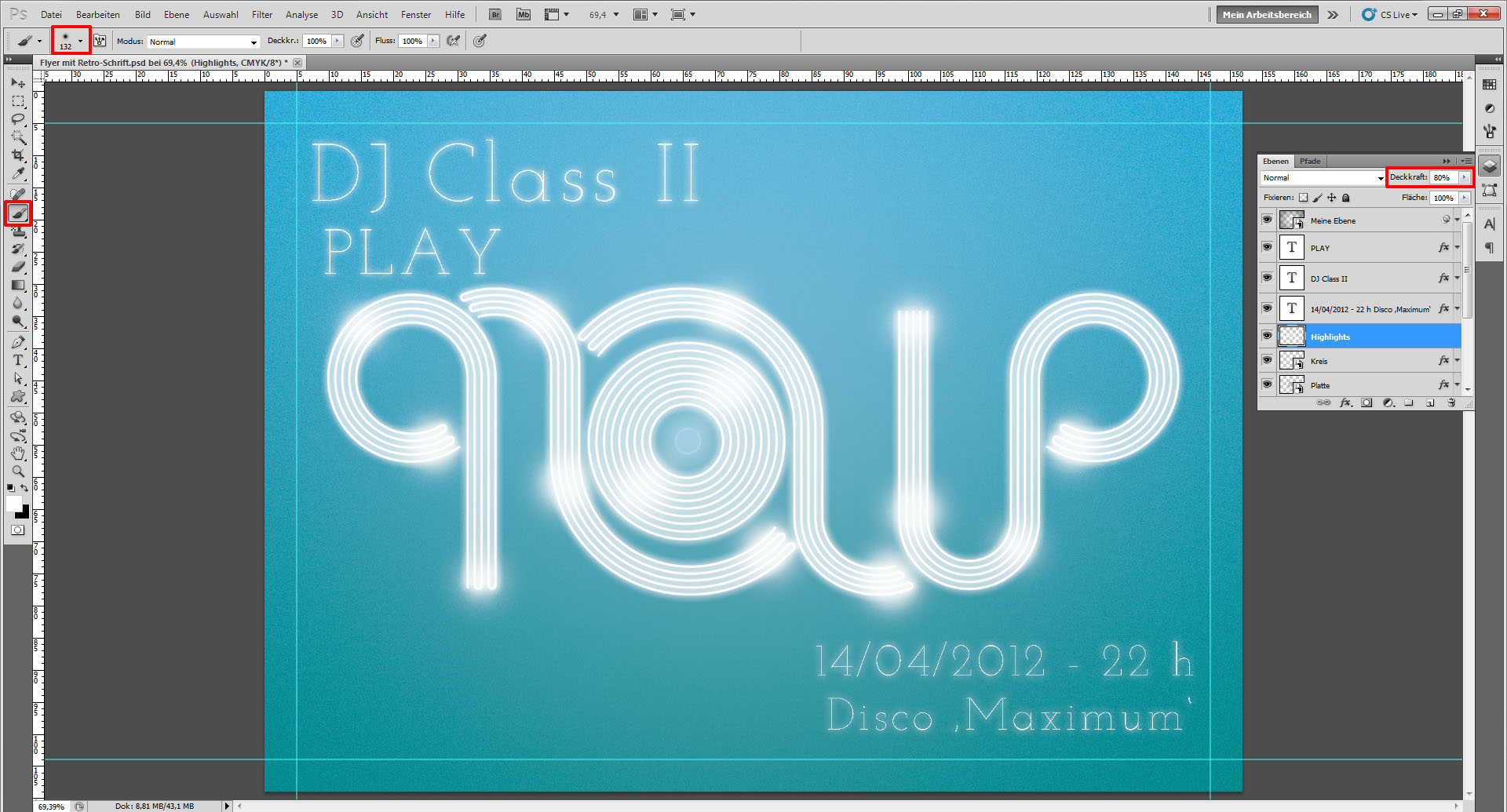 Freitagstutorial: Flyer mit individueller Retro Schrift (34)