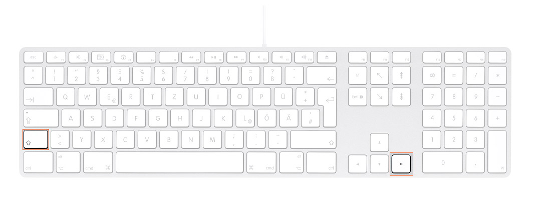 Maxikarte gestalten Tastatur